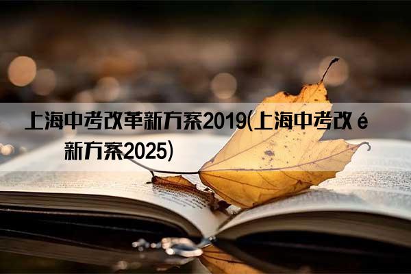 上海中考改革新方案2019(上海中考改革新方案2025)